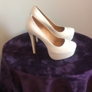 White Patent 6” Heel Pumps